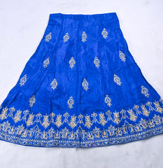 Crepe Royal Blue Unstitched Lehenga Suit