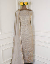 Shimmer Beige Unstitched Suit
