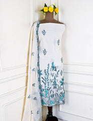 Pure Cotton Blue Unstitched Suit