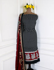 Pure Cotton Black Unstitched Suit