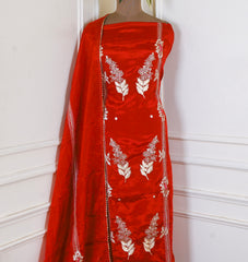 Crepe Red Unstitched Suit