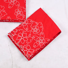 Cotton Red Unstitched Suit