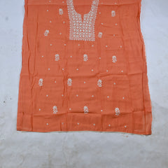 Mul Cotton Rust Unstitched Suit