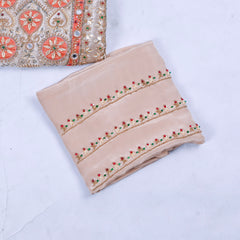 Brocade Beige Unstitched Suit