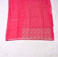 Organza Magenta Unstitched Suit