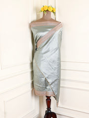 Giraffe Silk Silver Unstitched Suit