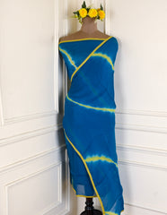 Organza Blue Unstitched Suit