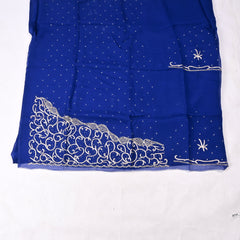 Organza Blue Unstitched Suit