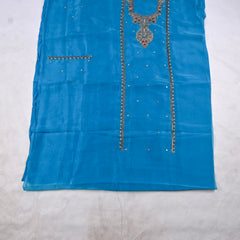 Glass Shimmer Sky Blue Unstitched Suit