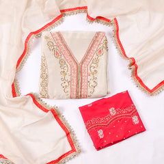 Shimmer Red Unstitched Suit