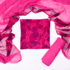 Crepe Magenta Unstitched Suit