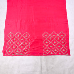 Khadi Magenta Unstitched Suit