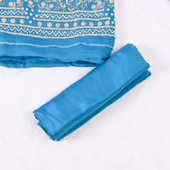 Organza Sky Blue Unstitched Suit