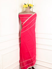 Twill Organza Red Unstitched Suit