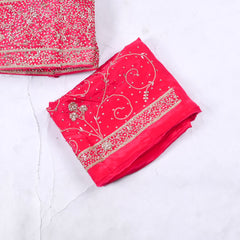 Crepe Magenta Peplum Lehenga Suit