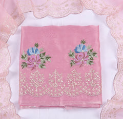 Glass Shimmer Pink Unstitched Suit
