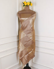 Brocade Brown Unstitched Suit