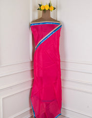 Organza Magenta Unstitched Suit