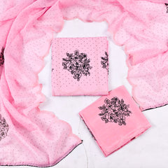 Organza Pink Unstitched Suit