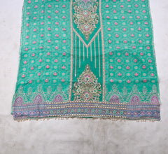 Crush Shimmer Ferozi Unstitched Suit