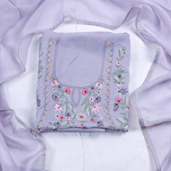 Organza Powder Blue Unstitched Suit