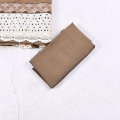 Mul Chanderi Brown Unstitched Suit