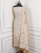 Linen Off-white Unstitched Suit