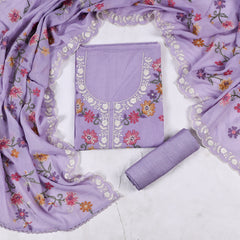 Mul Cotton Lavender Unstitched Suit