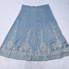 Shimmer Powder Blue Unstitched Lehenga Suit