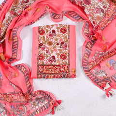 Mul Cotton Pink Unstitched Suit