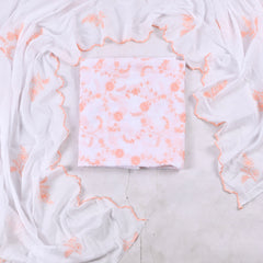 Cotton Peach Unstitched Suit