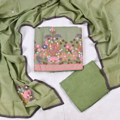 Mul Cotton Sea Green Unstitched Suit
