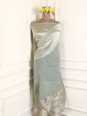 Giraffe Shimmer Pista Green Unstitched Suit
