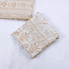 Shimmer Beige Unstitched Suit