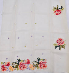 Organza White Unstitched Suit