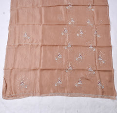 Twill Organza Maroon Unstitched Suit