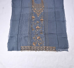 Organza Powder Blue Unstitched Suit