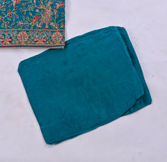 Crepe Organza Blue Unstitched Suit