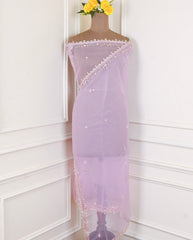 Organza Lavender Unstitched Suit