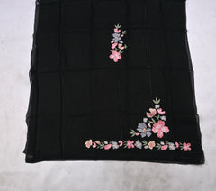 Organza Black Unstitched Suit