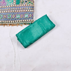 Crush Shimmer Ferozi Unstitched Suit
