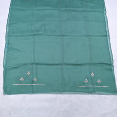 Organza Green Unstitched Suit