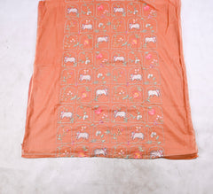Mul Cotton Peach Unstitched Suit