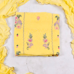 Georgette Lemon Unstitched Suit