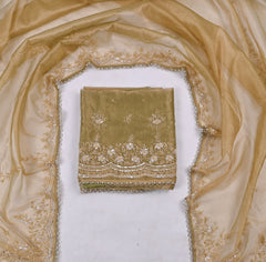Crush Beige Unstitched Suit