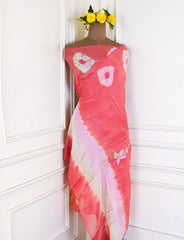 Self-Cotton Rose Peach Unstitched Suit