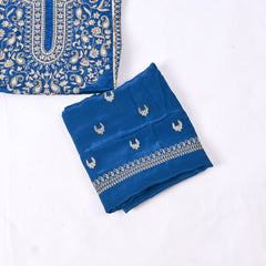 Organza Blue Unstitched Suit