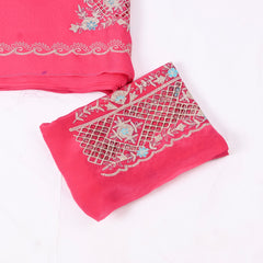 Twill Organza Pink Unstitched Suit
