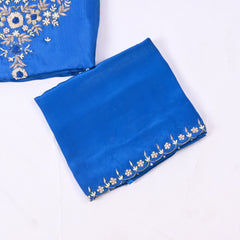 Silk Organza Blue Unstitched Suit
