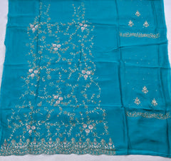Crepe Sky Blue Unstitched Suit